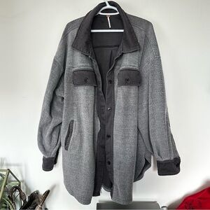 Free People Ruby Jacket Charcoal Grey Large Oversized Fit L